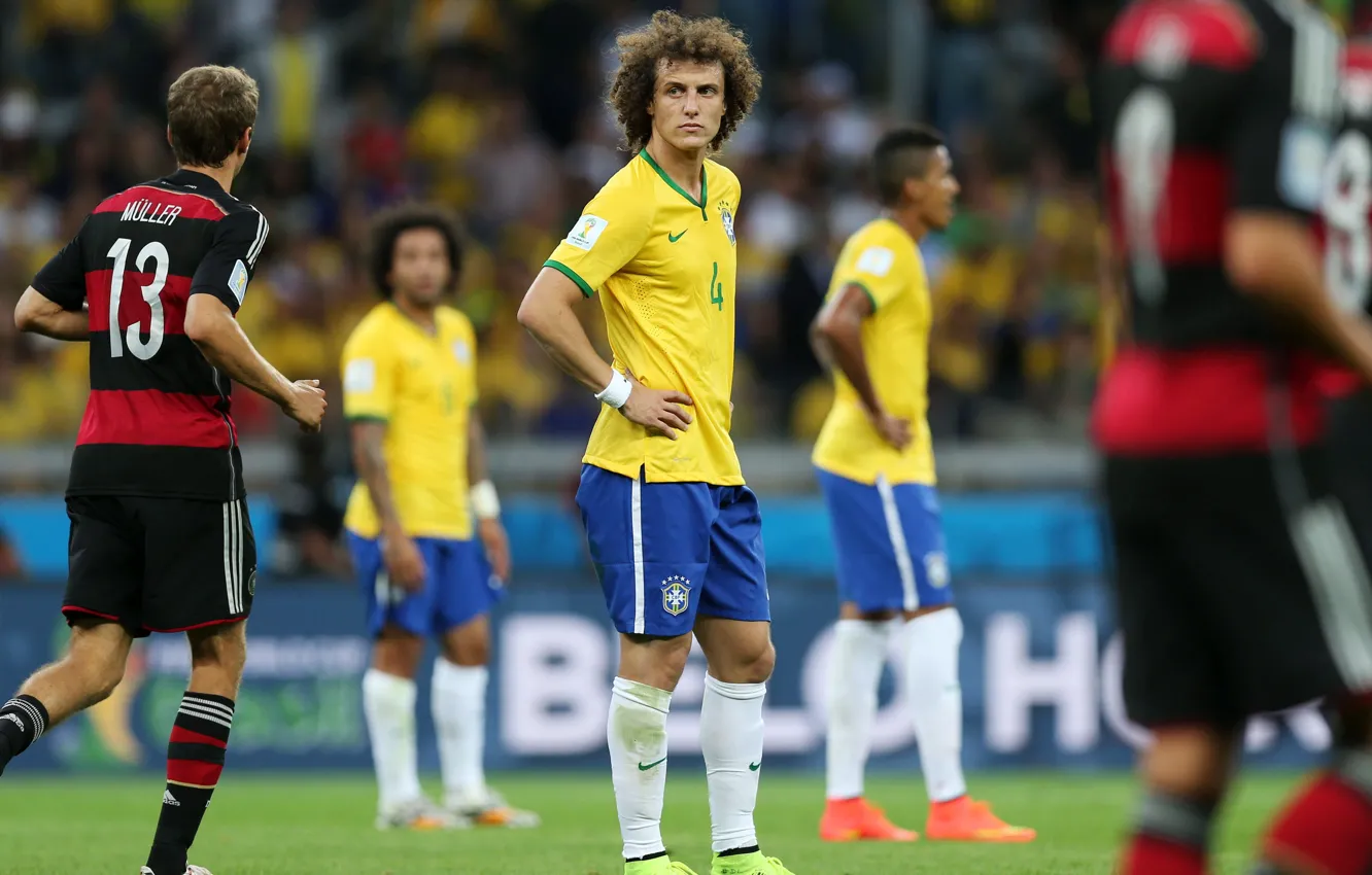 Фото обои Футбол, Бразилия, Football, Sport, David Luiz, Футболист, Brasil, ФИФА