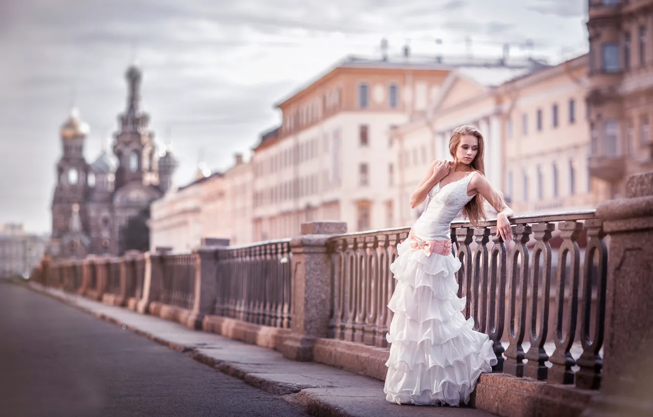 Фото обои Санкт-Петербург, невеста, боке
