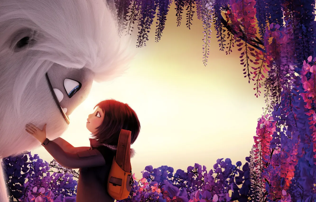 Фото обои цветы, девочка, монстрик, Эверест, Abominable