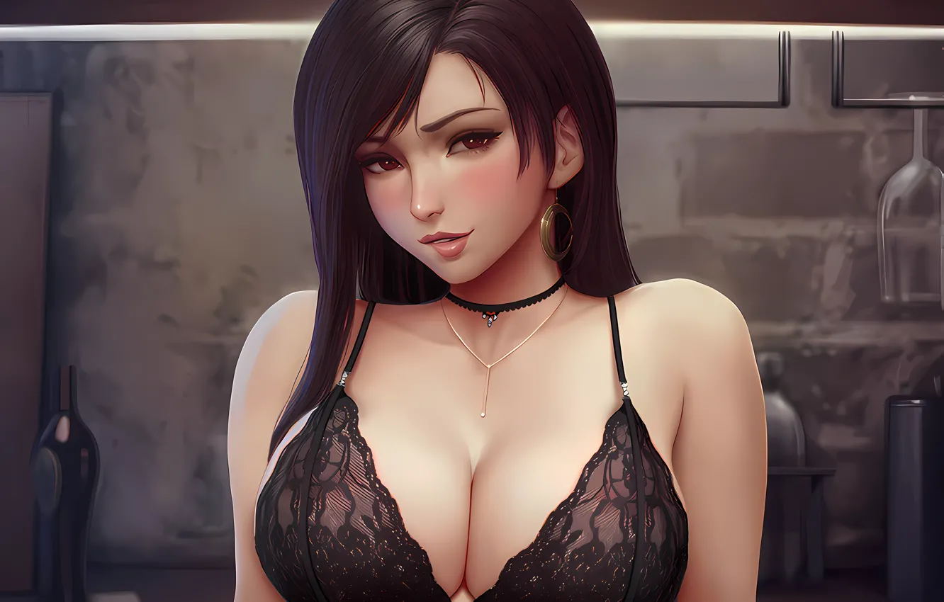 Фото обои girl, sexy, lingerie, Final Fantasy, bra, cleavage, long hair, boobs