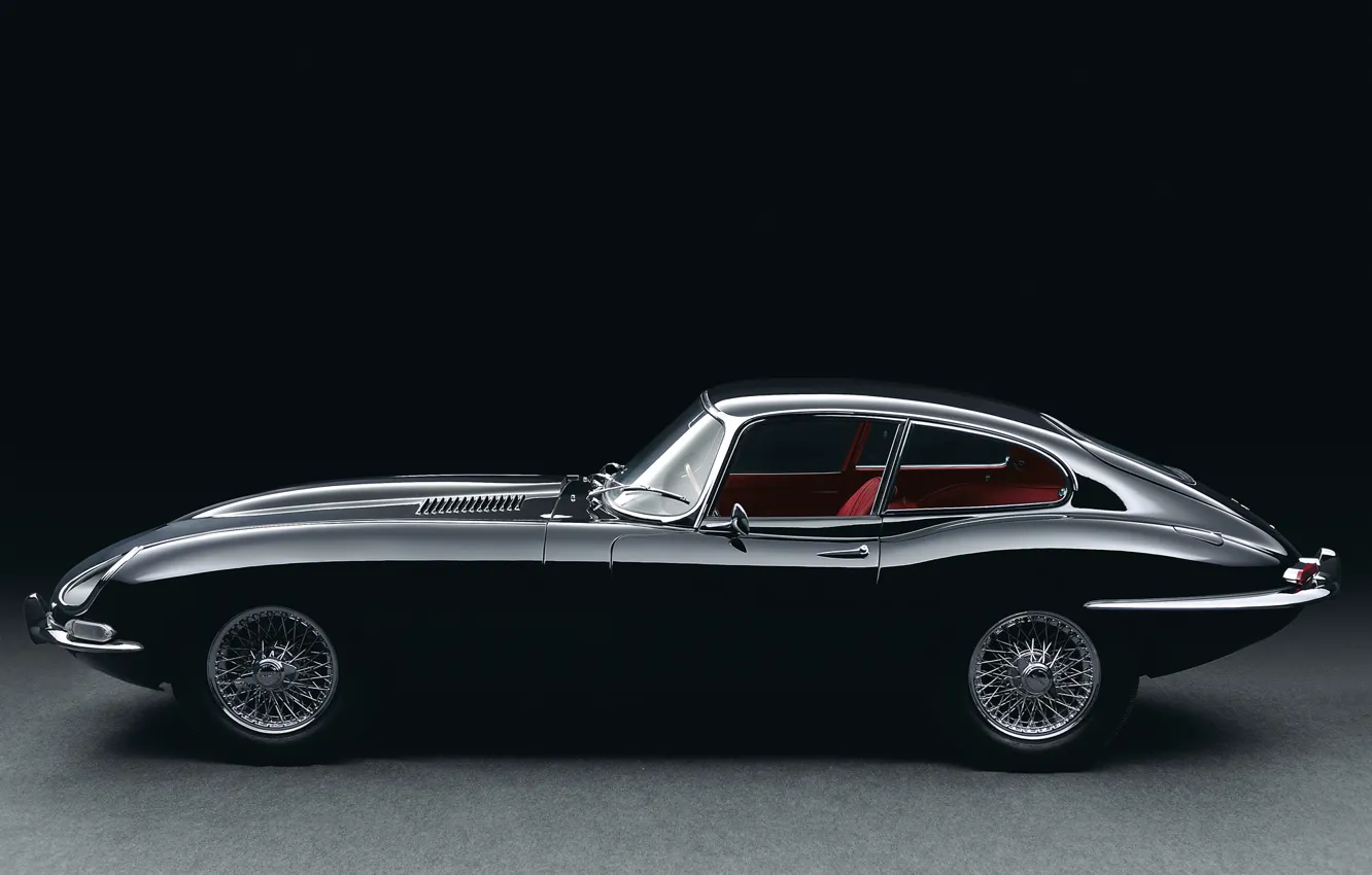 Фото обои ретро, Jaguar, вид сбоку, E-type, 1961