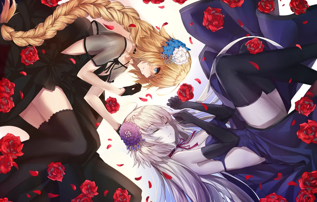 Фото обои девушки, розы, Fate / Grand Order