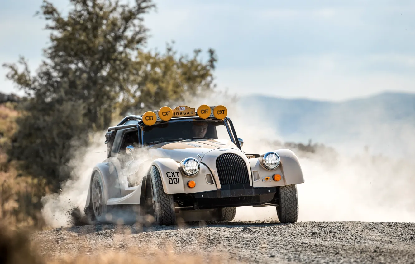 Фото обои dust, Morgan, drive, Plus Four, Morgan Plus Four CX-T