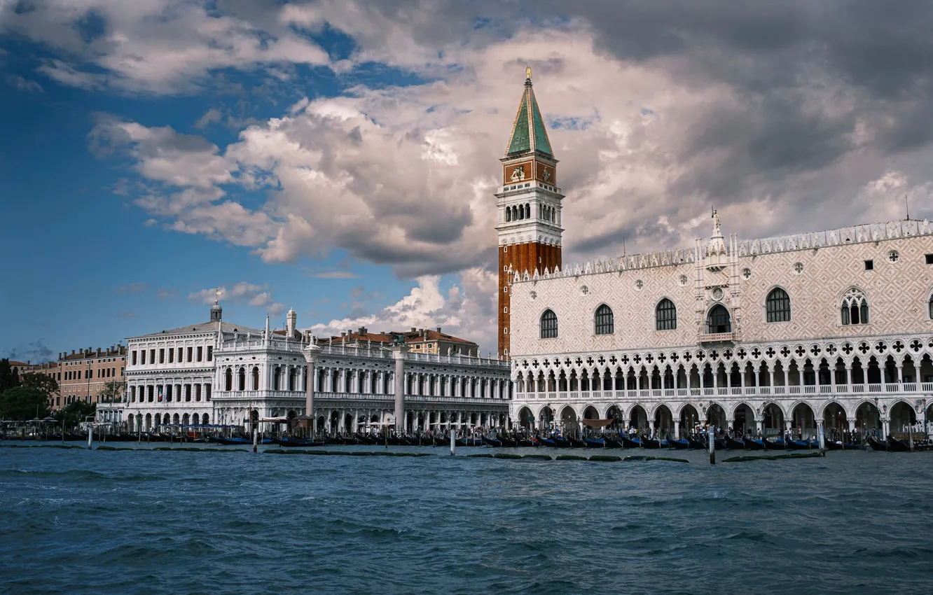 Фото обои здания, башня, дома, Италия, Венеция, набережная, Italy, Venice