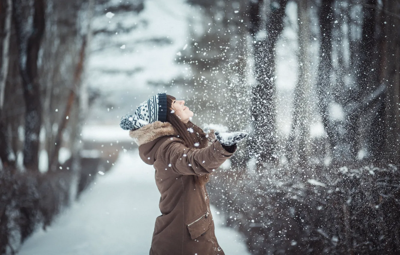 Фото обои девушка, снег, настроение, Зима, girl, winter, mood, фотограф Лаферов Андрей