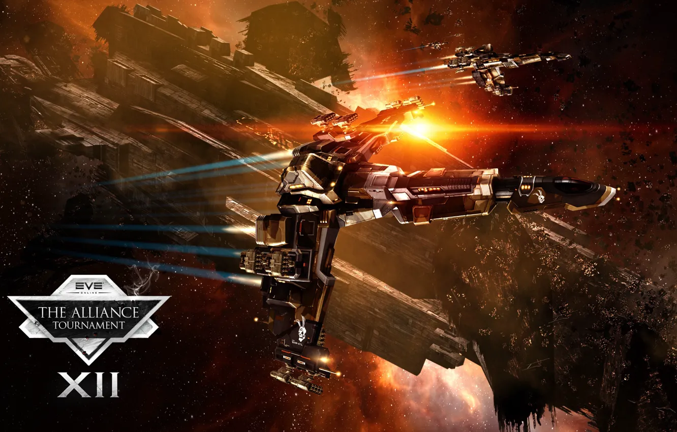 Фото обои космос, туманность, станция, астероиды, space, руины, битва, космический корабль