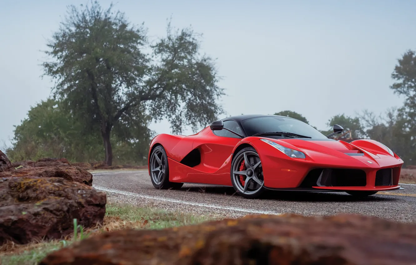 Фото обои Red, Road, LaFerrari