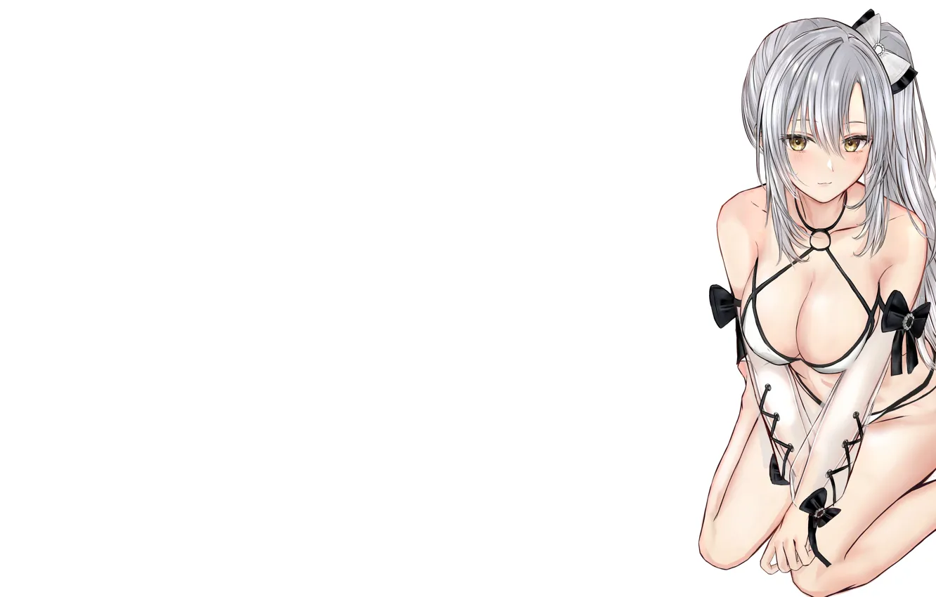 Фото обои girl, sexy, cleavage, long hair, boobs, anime, beautiful, pretty