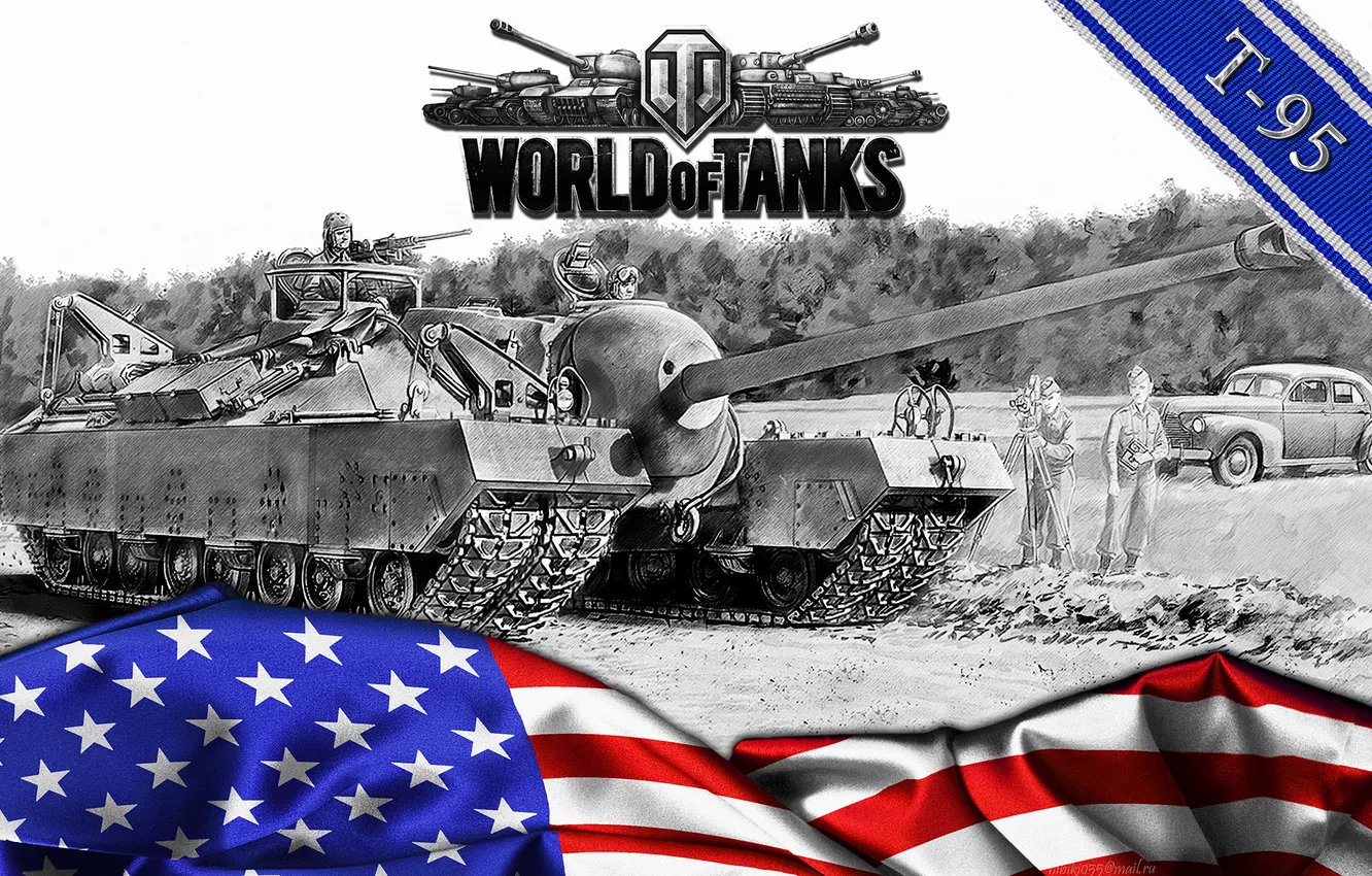 Фото обои World of tanks, WoT, самоходно-артиллерийская установка, мир танков, пт-сау, T-95