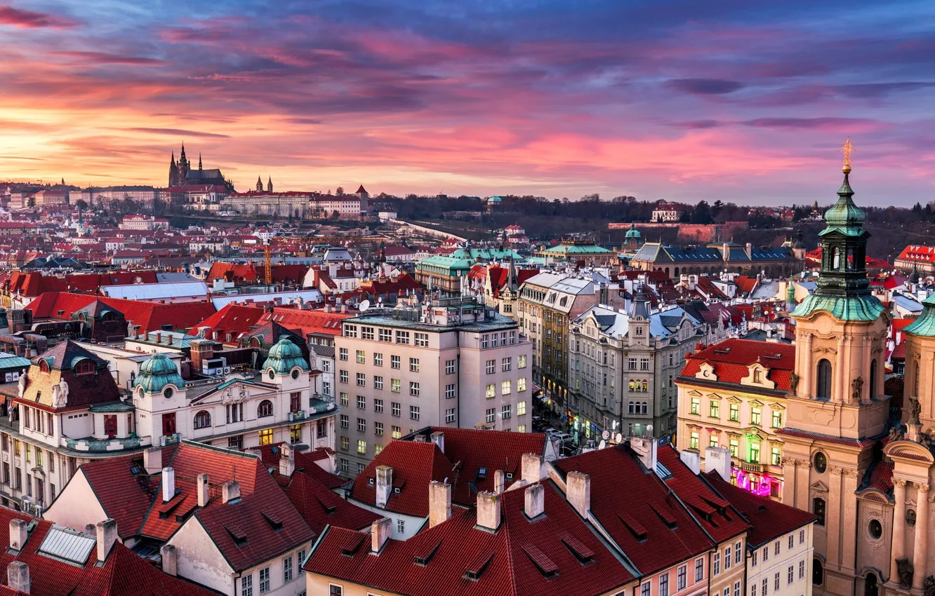 Фото обои город, здания, дома, Прага, Чехия, Prague, Old Town of Prague