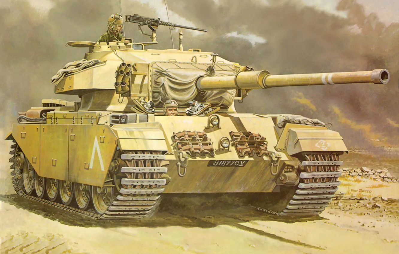 Фото обои арт, танк, великобритания, события, средний, Centurion Mk, 105-мм, пушкой