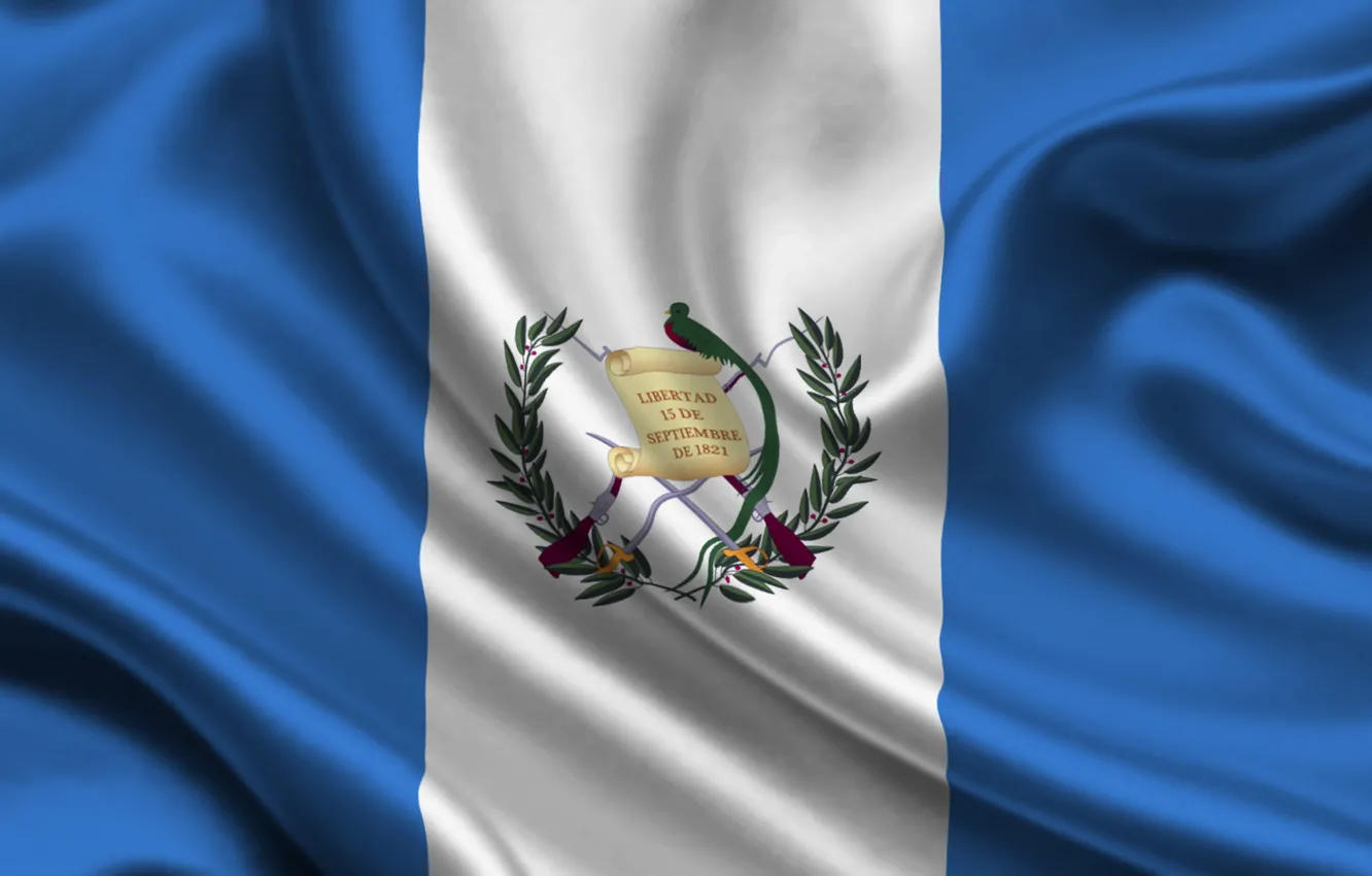 Фото обои Флаг, Герб, Текстура, Гватемала, Flag, Guatemala, Республика Гватемала
