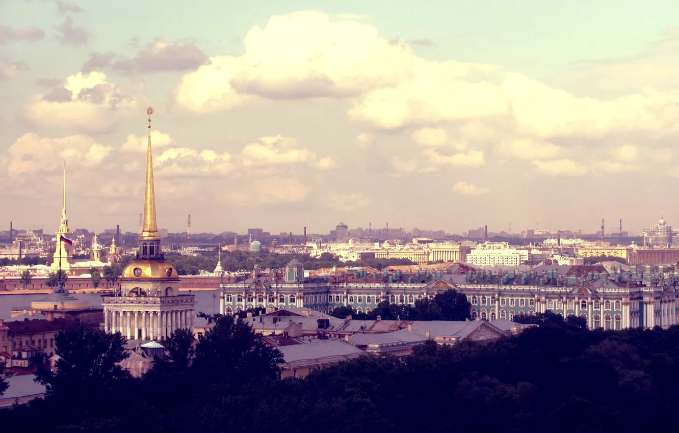 Фото обои небо, город, вид, высота, Питер, Санкт-Петербург