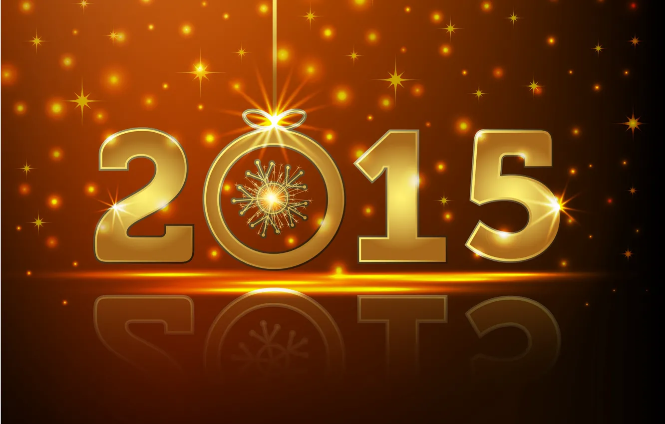 Фото обои Новый Год, gold, New Year, Happy, 2015