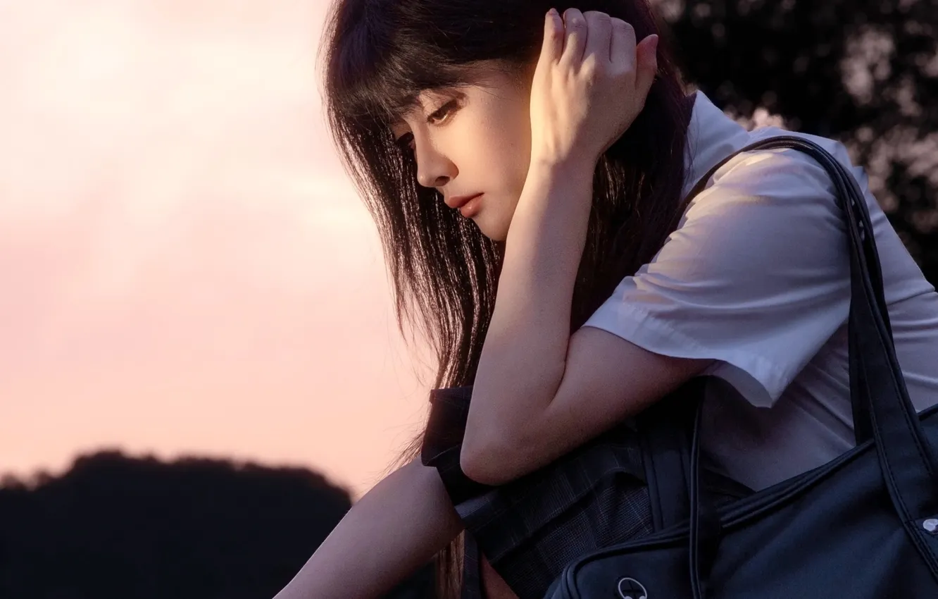 Фото обои Beautiful, Asian, Model, Woman, Evening, Cute, Pretty, Petite