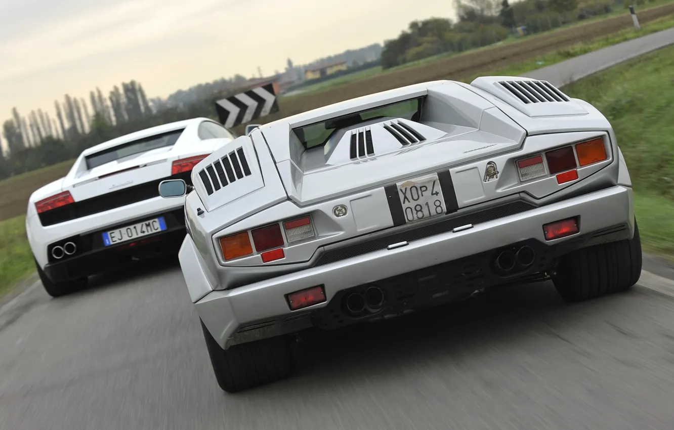 Фото обои Lamborghini, Gallardo, вид сзади, and, суперкары, Countach, Ламборгини, Галлардо