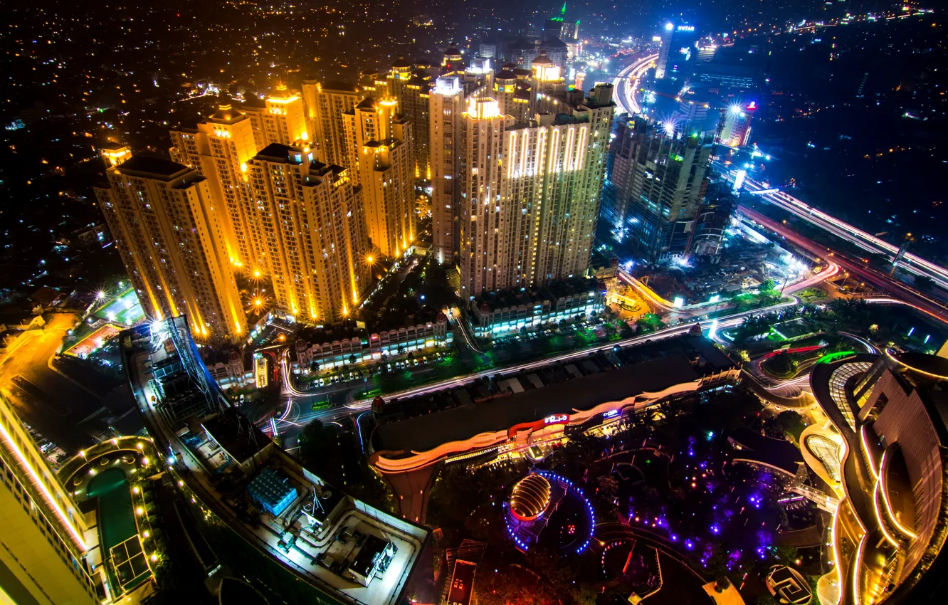 Фото обои ночь, Индонезия, night, Джакарта, Indonesia, Jakarta