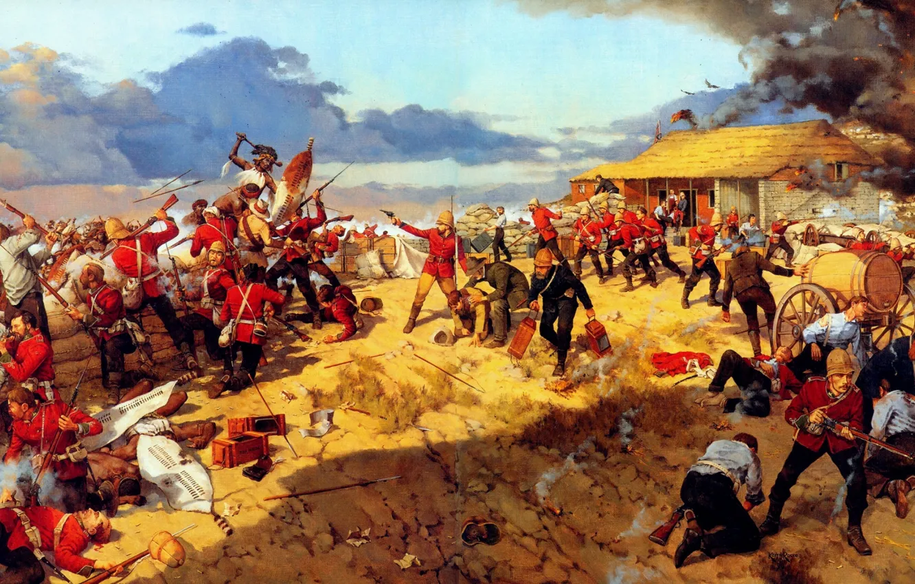 Фото обои Битва, сражение, при, англо-зулусская война, Изандлва́не
