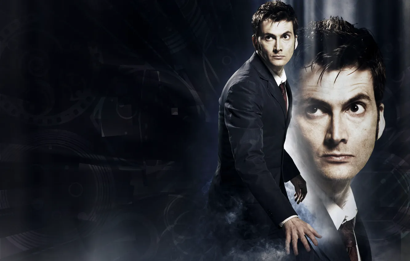 Фото обои взгляд, фон, костюм, актер, мужчина, Doctor Who, Доктор Кто, BBC