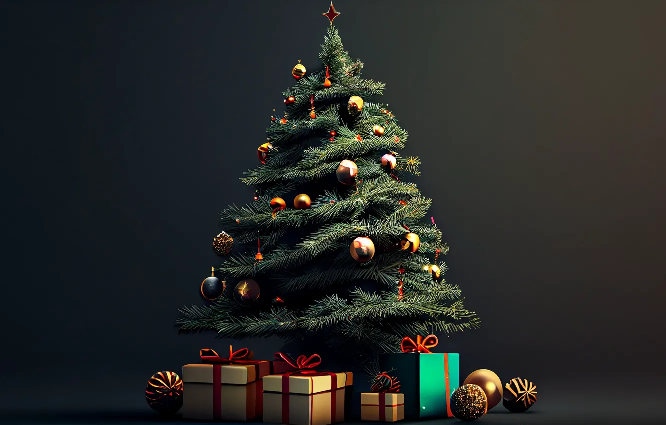 Фото обои украшения, шары, елка, Новый Год, Рождество, подарки, new year, happy