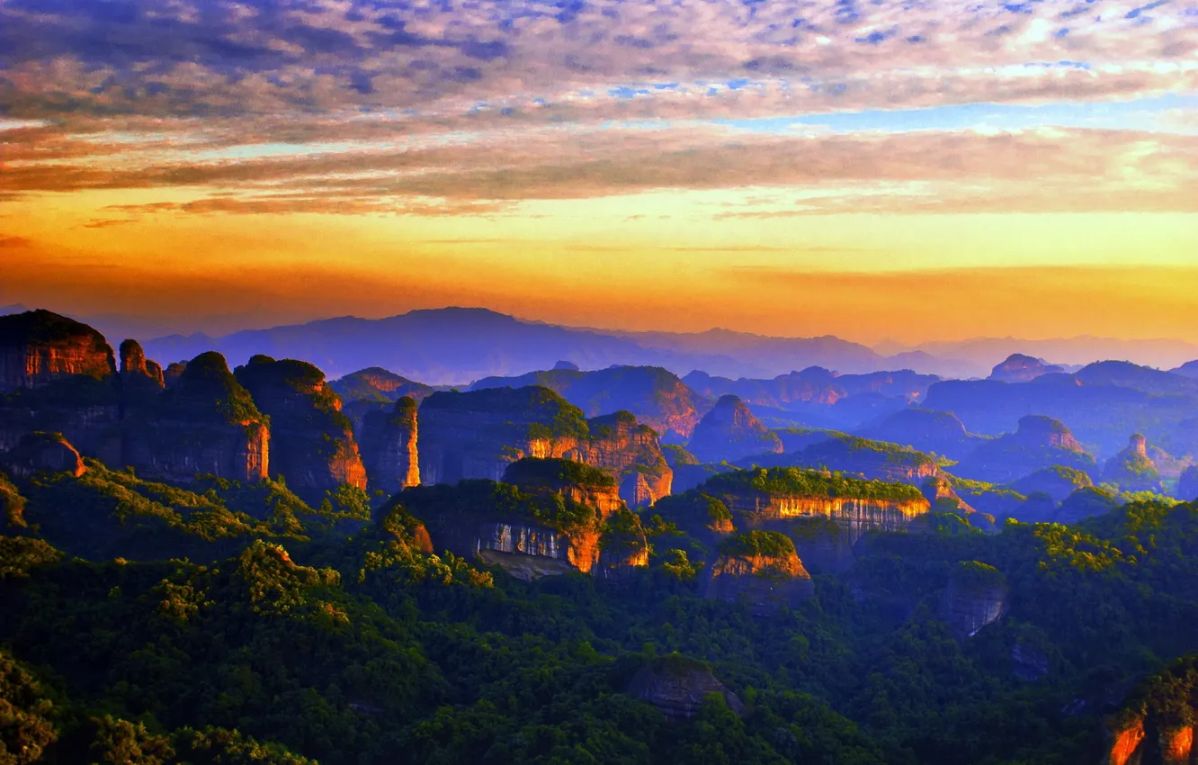 Фото обои небо, пейзаж, горы, природа, фото, Китай