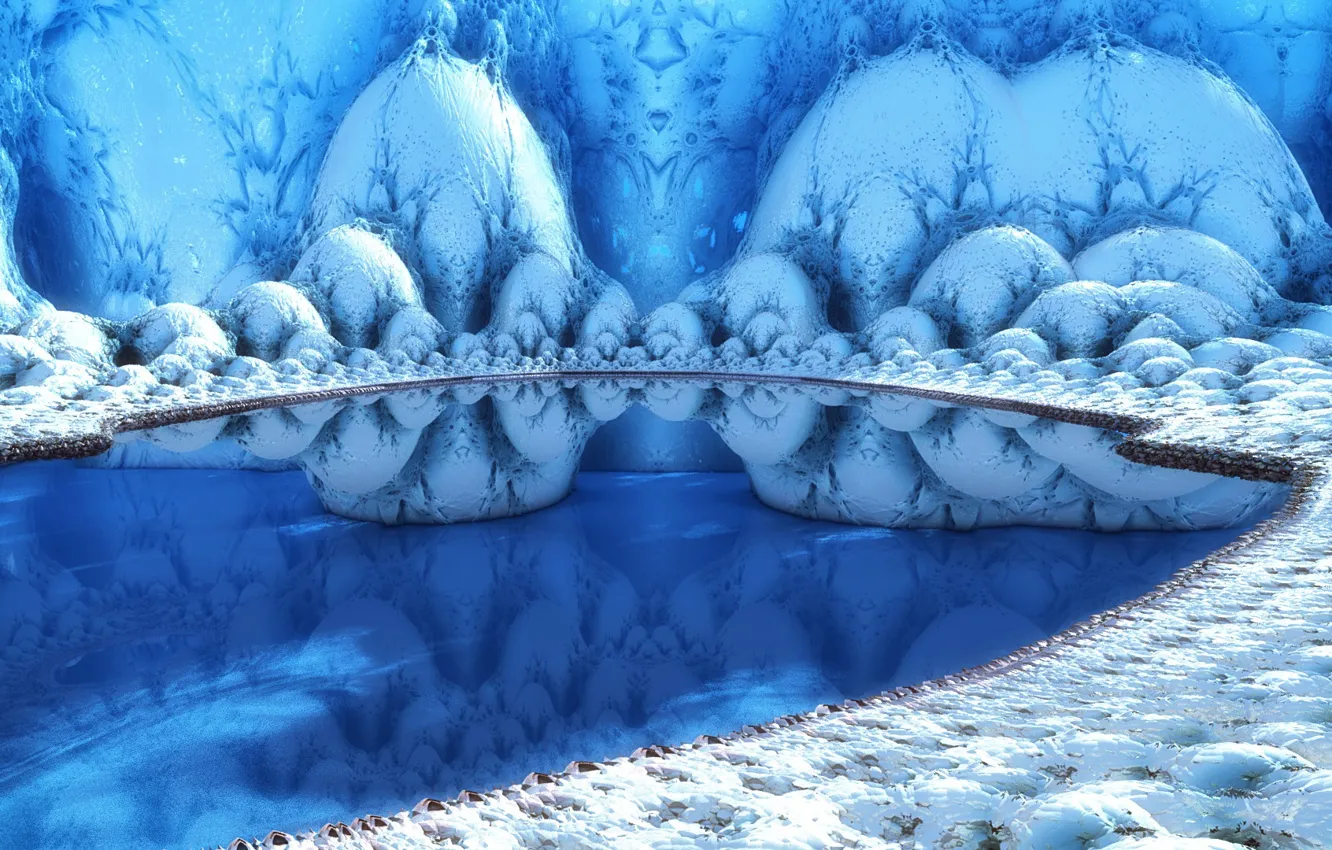 Фото обои фон, цвет, форма, Ice palace