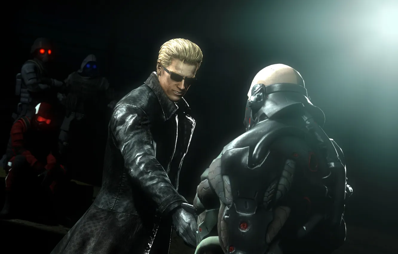 Фото обои resident evil, Обитель зла, fan art, cyborg, Sundowner, Bloodlust, Albert Wesker, mgr