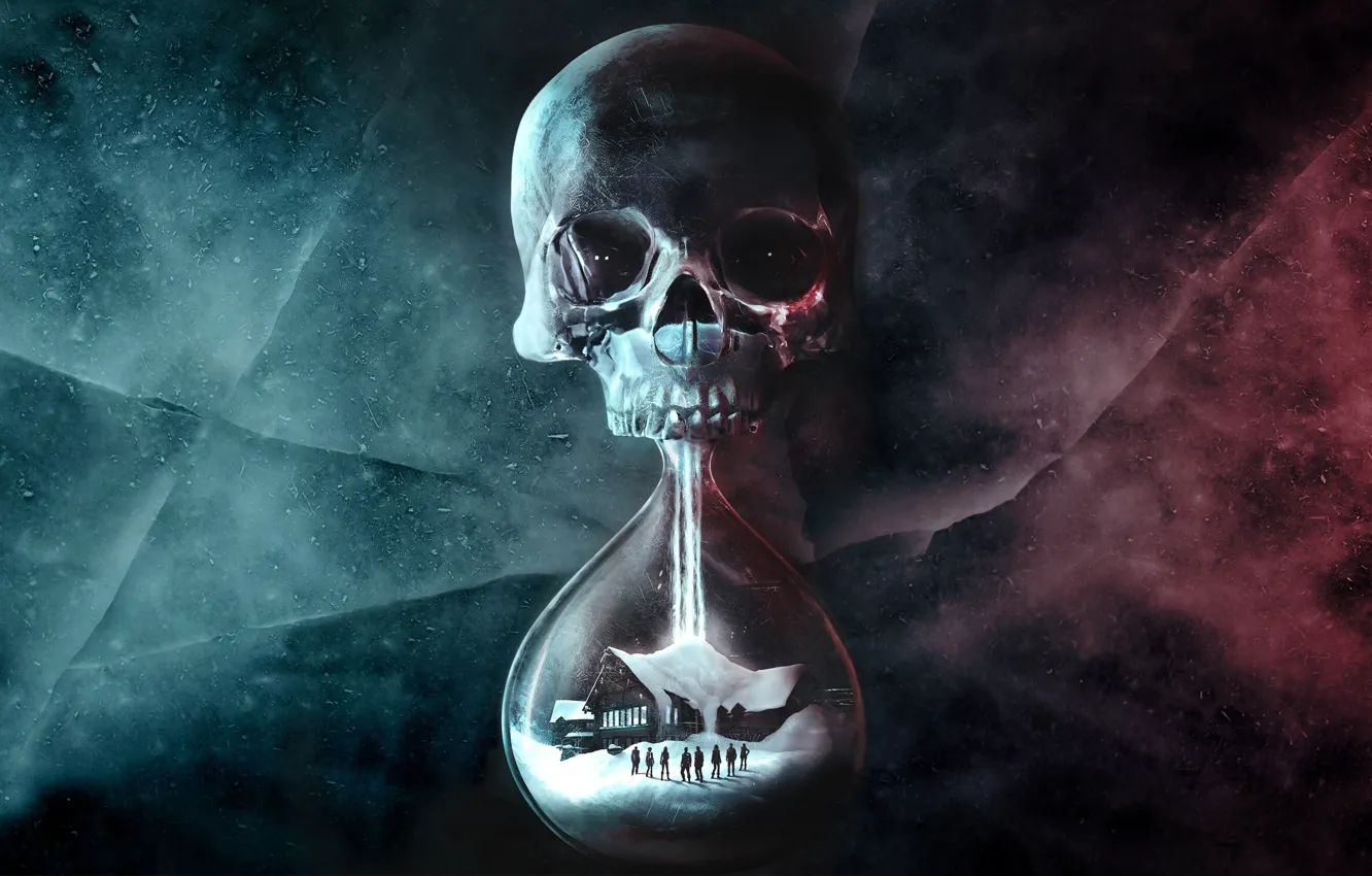 Фото обои skull, life, death, hourglass