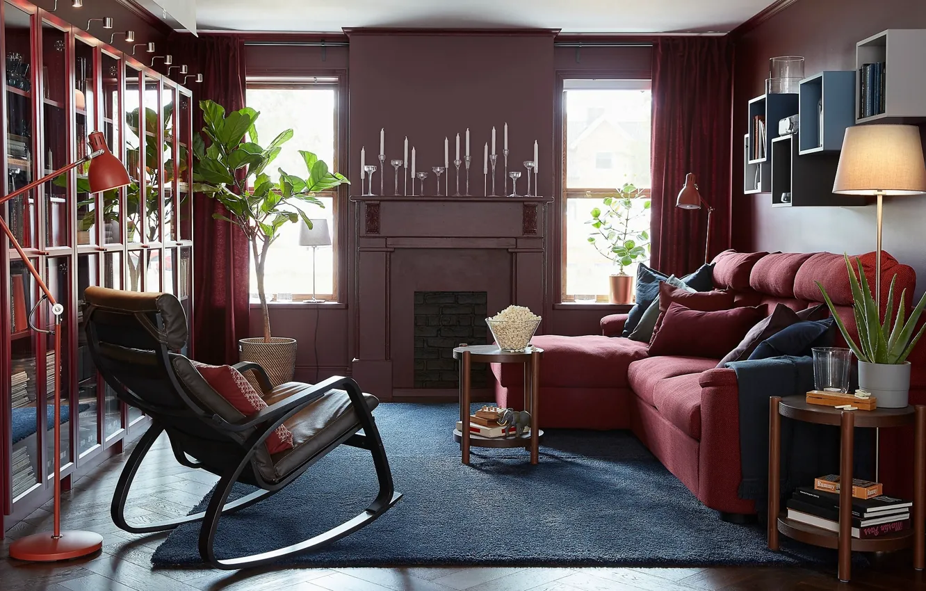 Фото обои дизайн, стиль, комната, интерьер, гостиная, small living room, ИКЕА, IKEA idea decor
