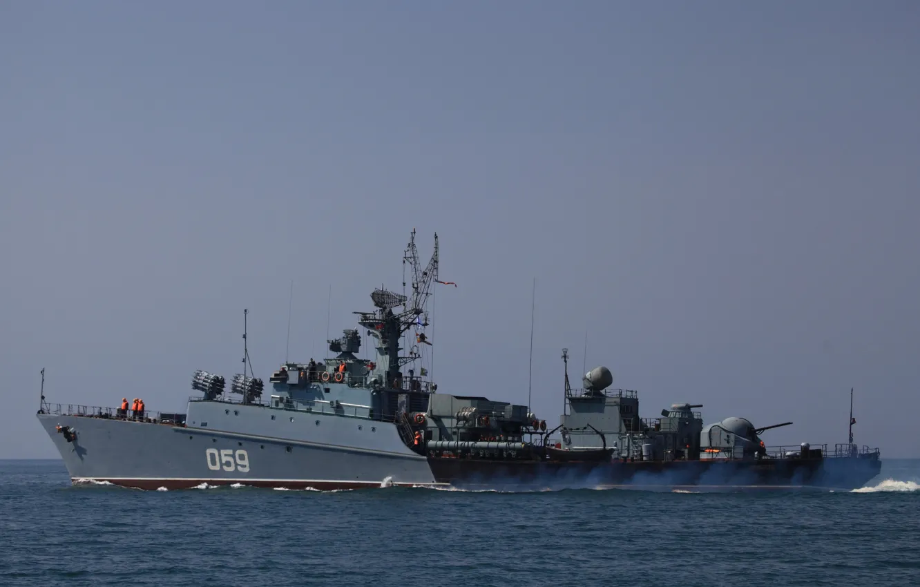 Фото обои корабль, ВМФ, противолодочный, малый, Черное море, проект 1124, Александровец