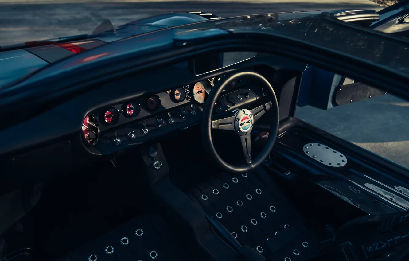 Фото обои Ford, dashboard, car interior, GT, Ruffian GT40