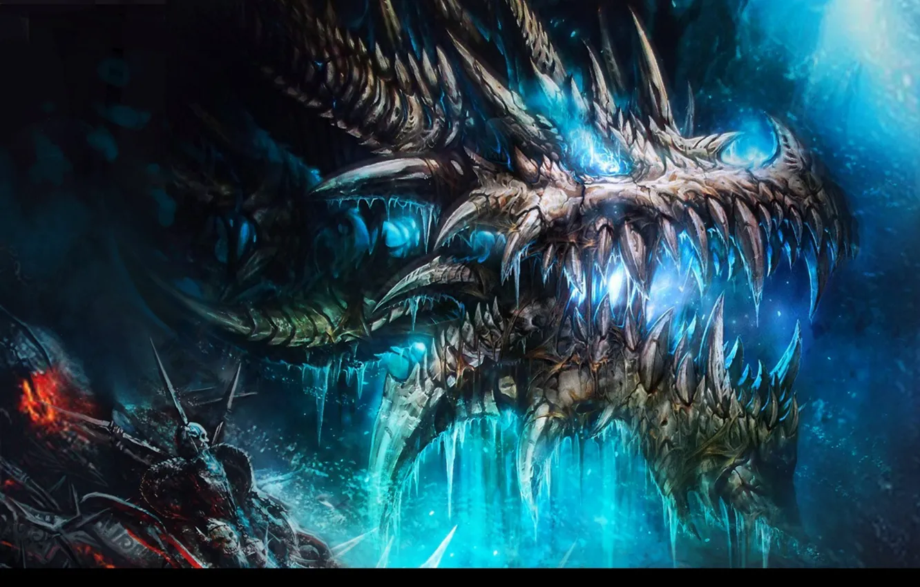 Фото обои лед, wow, world of warcraft, dragon, синдрагоса, драконе