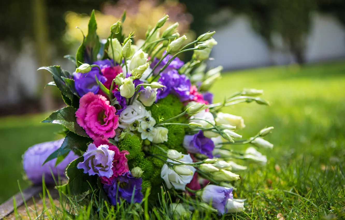 Фото обои цветы, букет, flowers, bouquet, эустома, eustoma