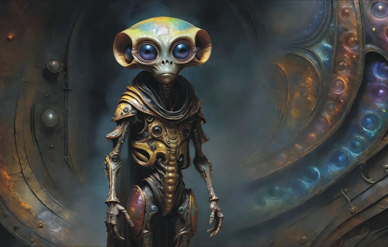 Фото обои портрет, инопланетянин, фантастика арт, ALieN