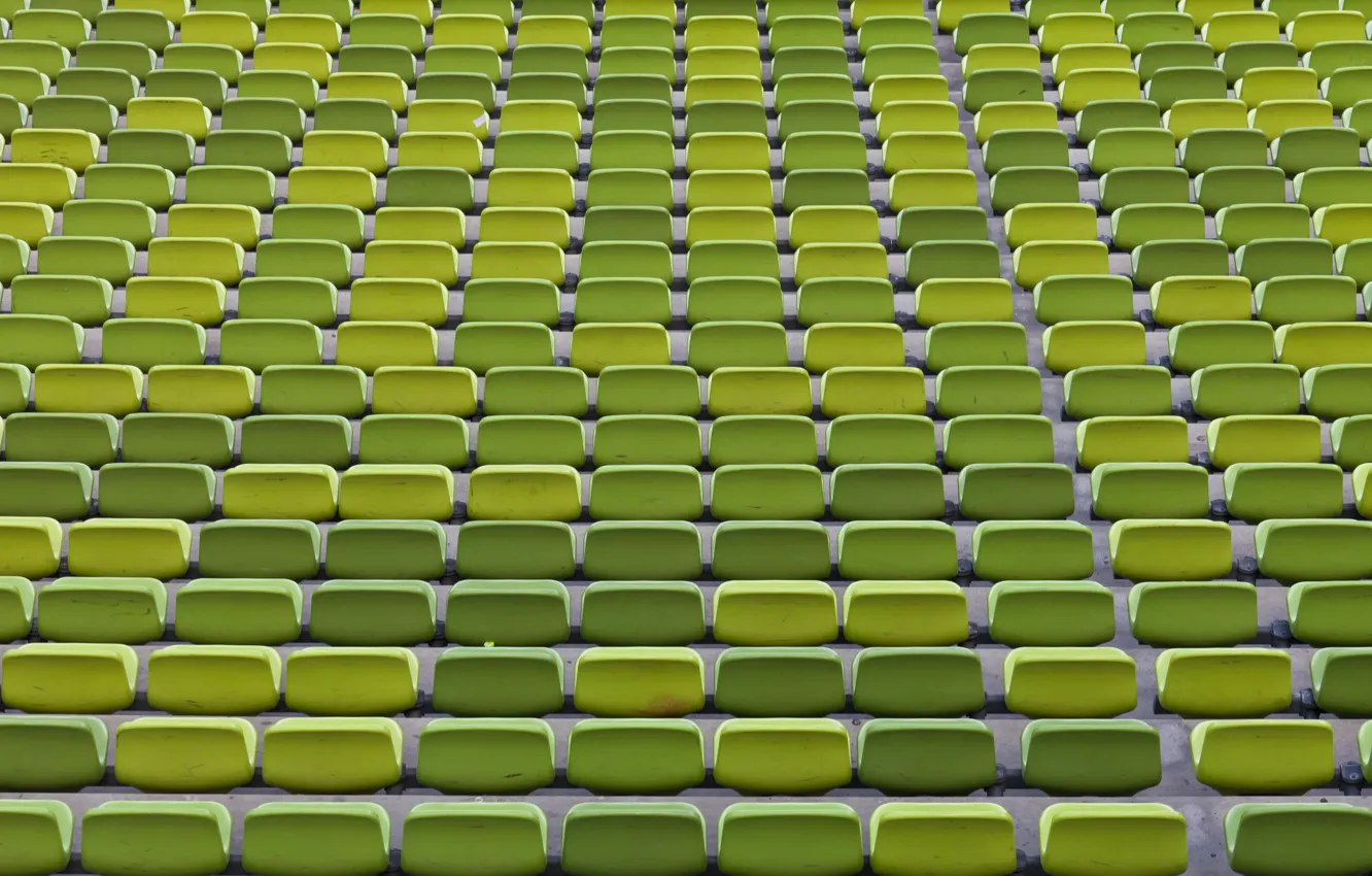 Фото обои Германия, Мюнхен, зеленые, кресла, олимпийский стадион