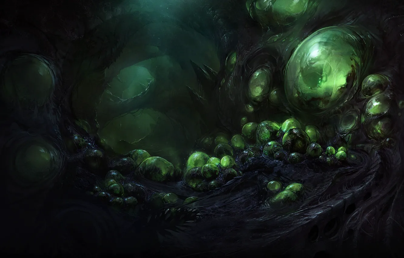 Фото обои яйца, пещера, слизь