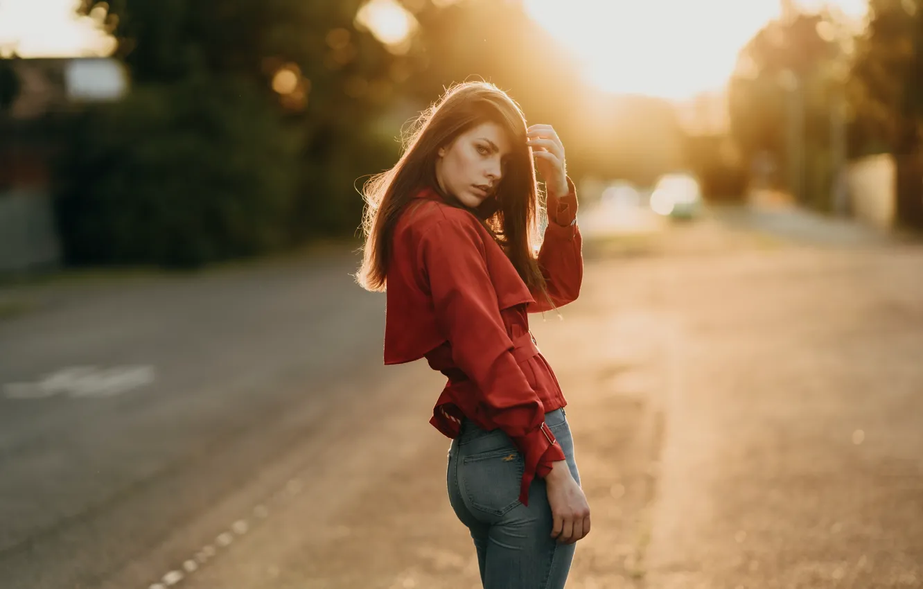 Фото обои девушка, улица, Beatrice Rogall