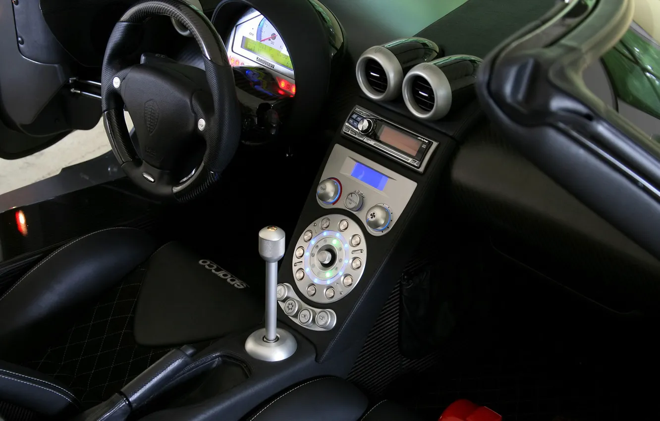 Фото обои Koenigsegg, руль, салон, CCX, приборная панель