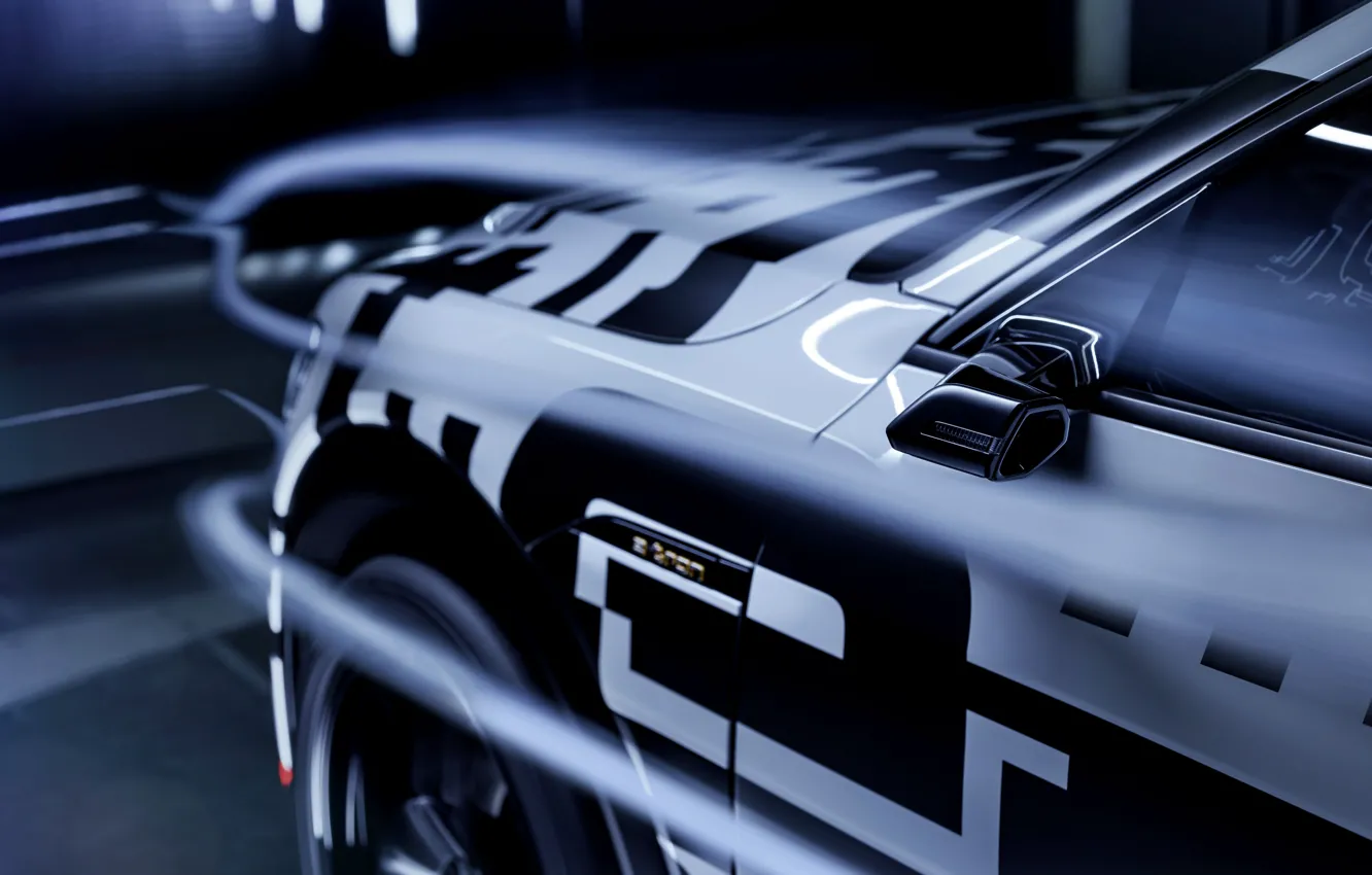 Фото обои Audi, 2018, E-Tron Prototype, обтекание потоком воздуха