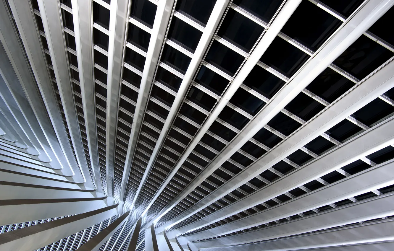 Фото обои конструкция, станция, Liège-Guillemins railway station, архиектура, The new station by the architect Santiago Calatrava