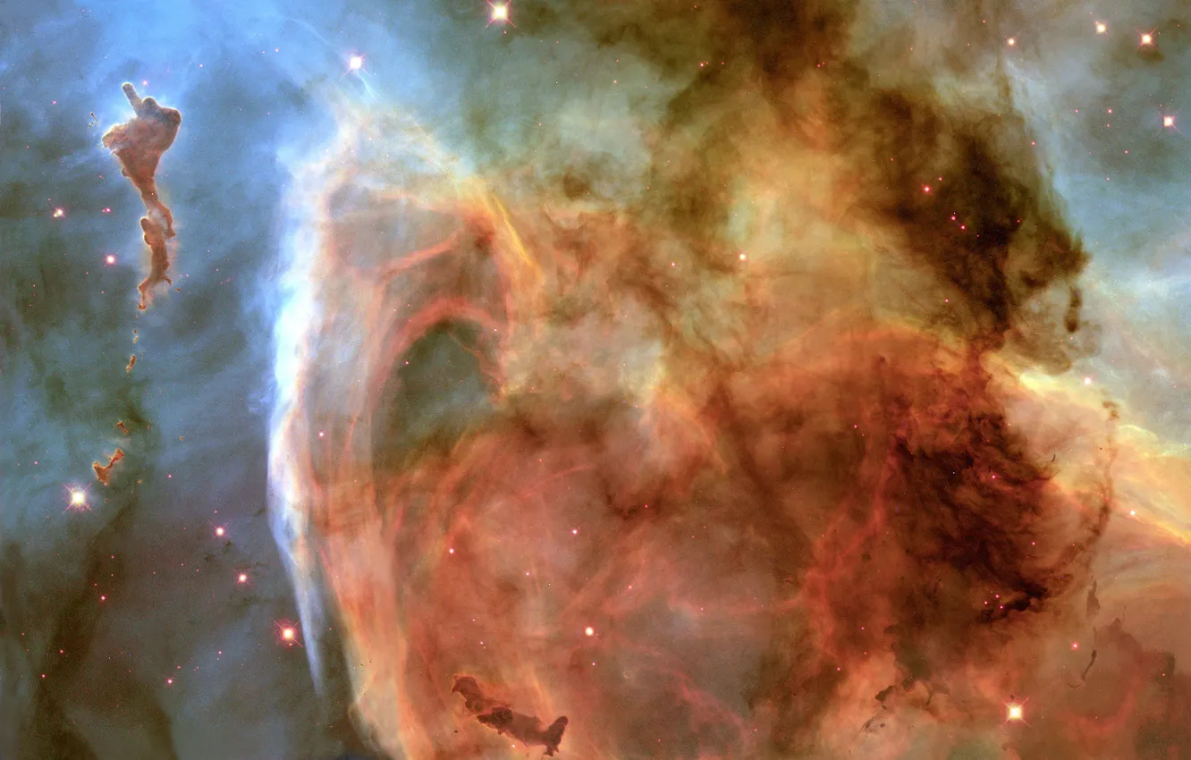 Фото обои Хаббл, Туманность, Млечный Путь, Carina Nebula, Keyhole Nebula