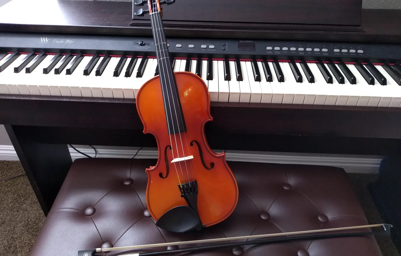 Фото обои Piano, Violin, Instrument, David Lusvardi