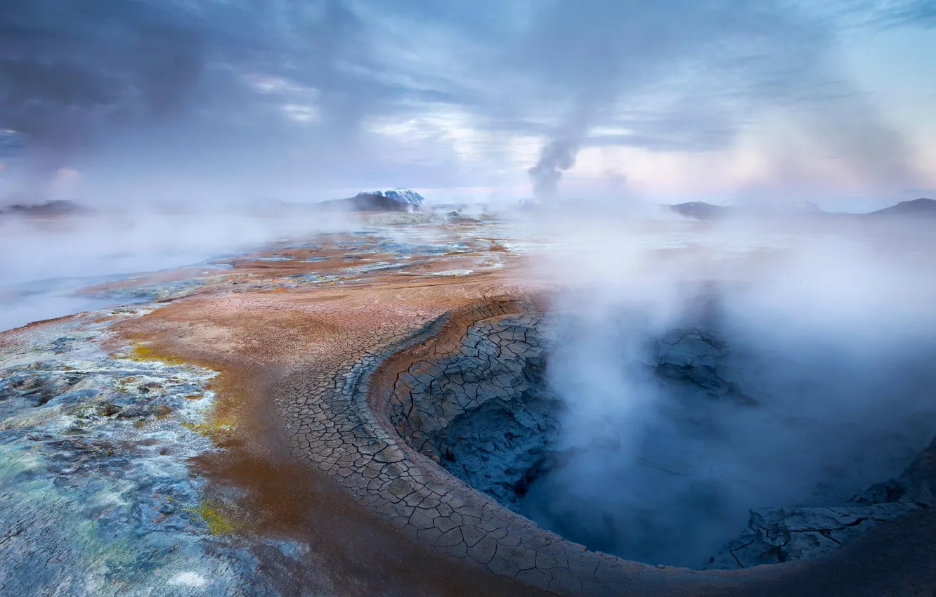 Фото обои Исландия, источник, геотермальный