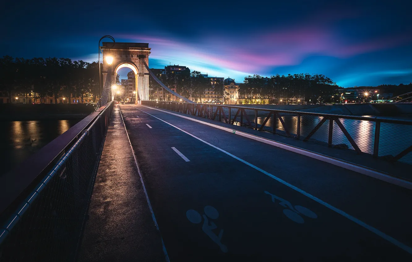 Фото обои France, Lyon, Pont Mazaryk