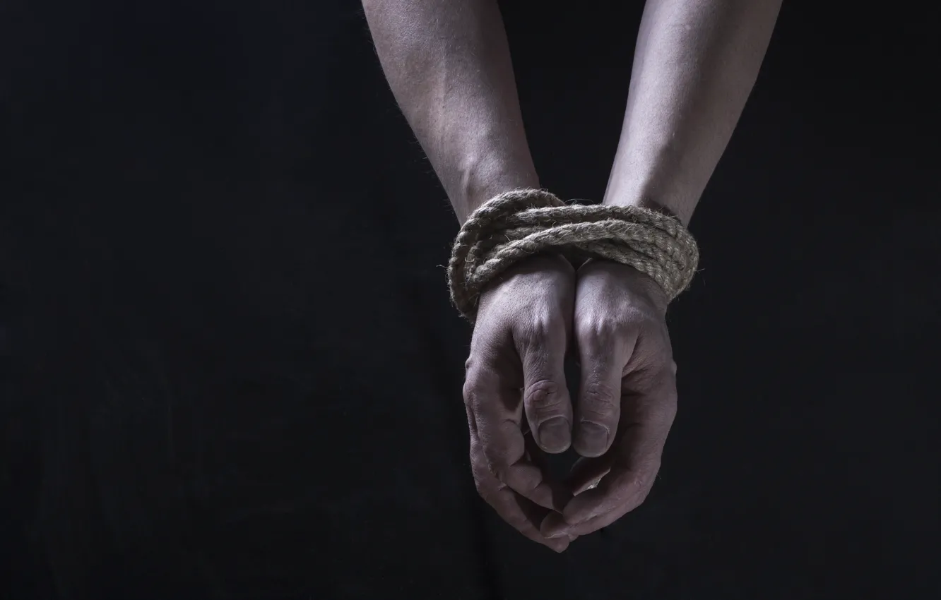 Фото обои hands, rope, bonds