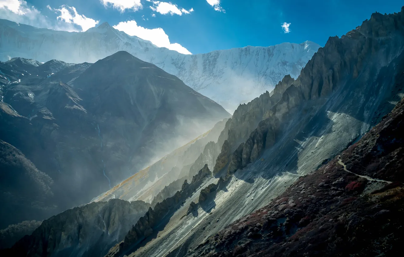 Фото обои ice, sky, landscape, cloud, snow, cool, Nepal, Himalayas