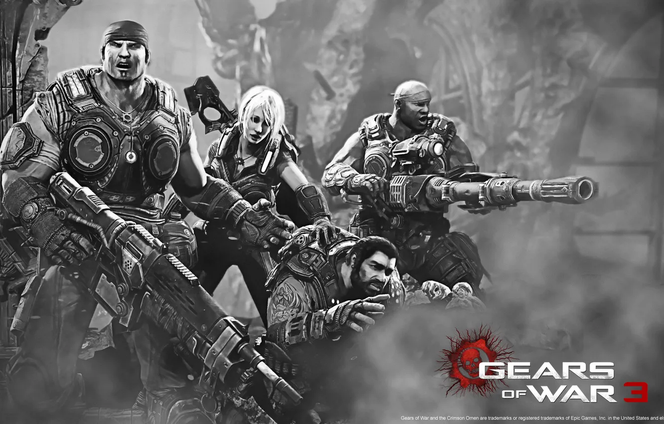Фото обои игры, Gears of War 3, Маркус Феникс, шестерни войны