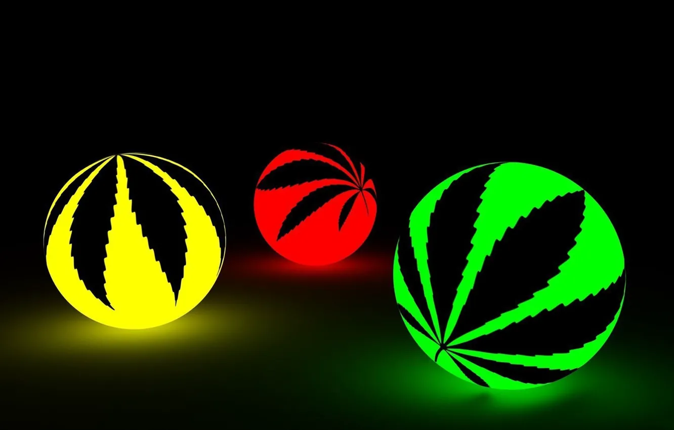 Фото обои шарики, жёлтый, шары, зелёный, печать, красный., листок., крапалики.