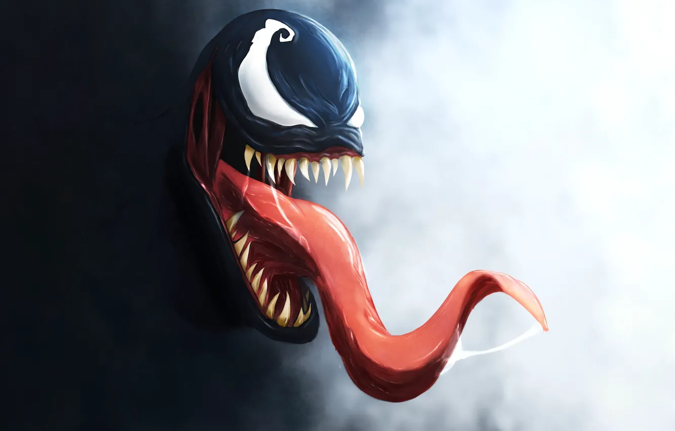 Фото обои Язык, Зубы, Art, Comics, MARVEL, Concept Art, Веном, Venom