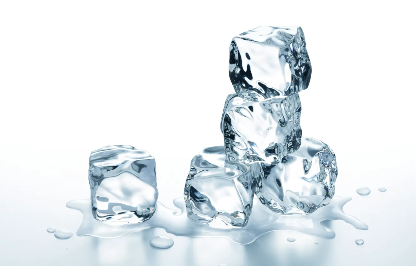 Фото обои лед, вода, ice, water, кубики льда